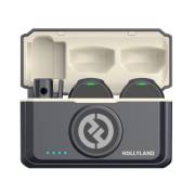 Hollyland Lark M2 Camera - zestaw, 2 bezprzewodowe mikrofony krawatowe, moduł do aparatu, błyszczący czarny