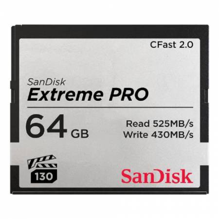 SanDisk CFAST 2.0 SDCFSP-064G-G46D - KARTA EXTREME PRO CF 64 GB 525MB/s VPG130