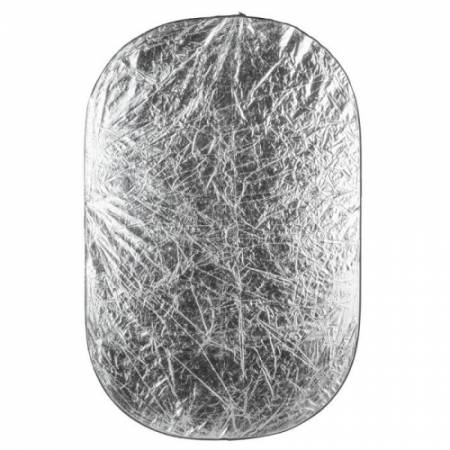 Quadralite 2w1 Silver-White - blenda owalna srebrno-biała, 90x120cm